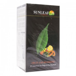 Чай, Sunleaf (Санлиф) 2 г 25 шт Фрукты и цветы зеленый и черный 5 вкусов по 5 пакетиков инд. фольгир. конверты в жест. банке